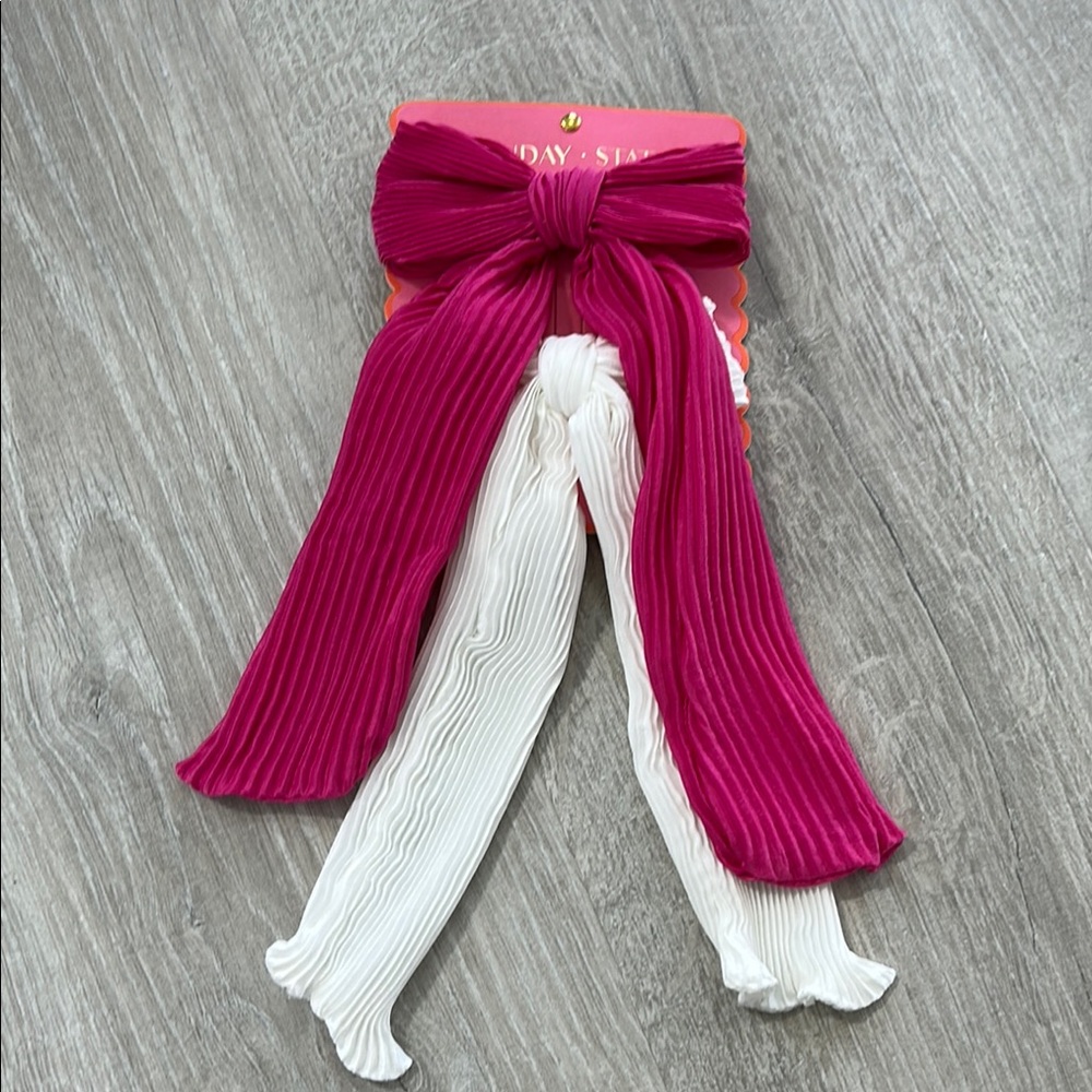 Elegant Pink and White Hair Bow Set